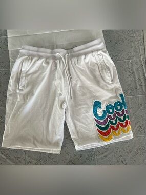 Mans Cookies Logo white cotton Shorts /lined